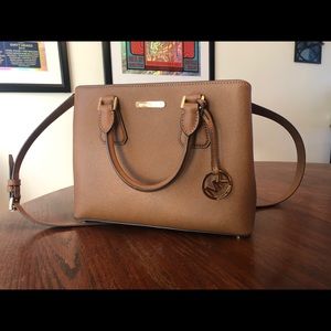 MICHAEL KORS Camille Leather Satchel Purse